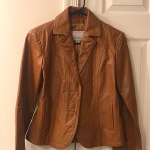 Light Brown Leather Blazer